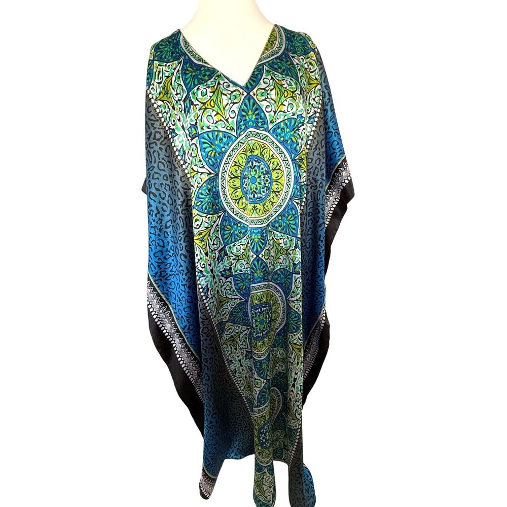 SKU3225 Up2date Fashion African Style Blue Mandala Kaftan Boho Cover Up